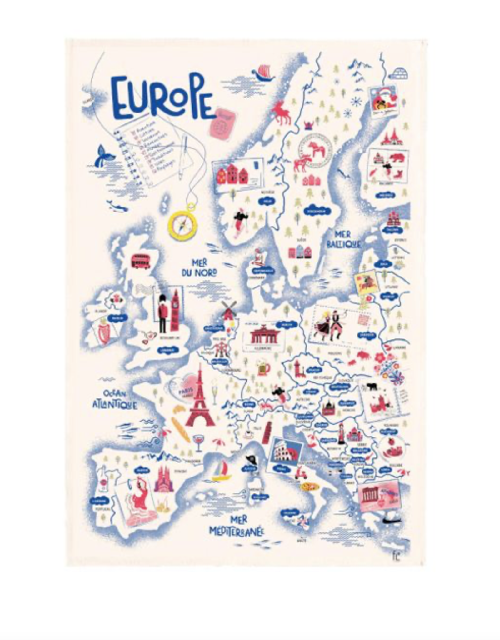 Europe Tea Towel Écru 18.5" x 28"