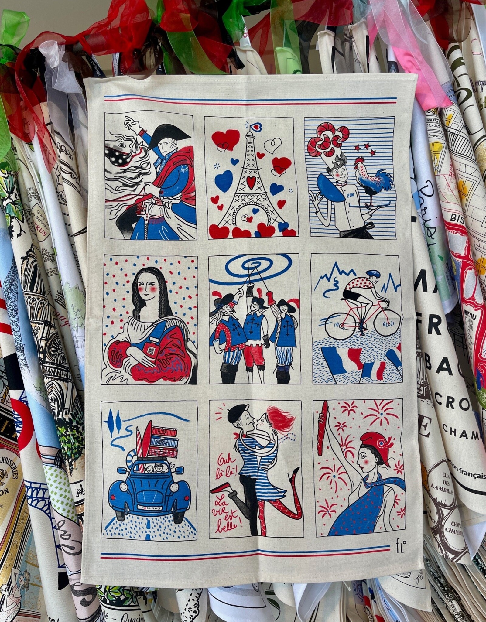 Symbols of France Dish Towel 18.50" x 28"