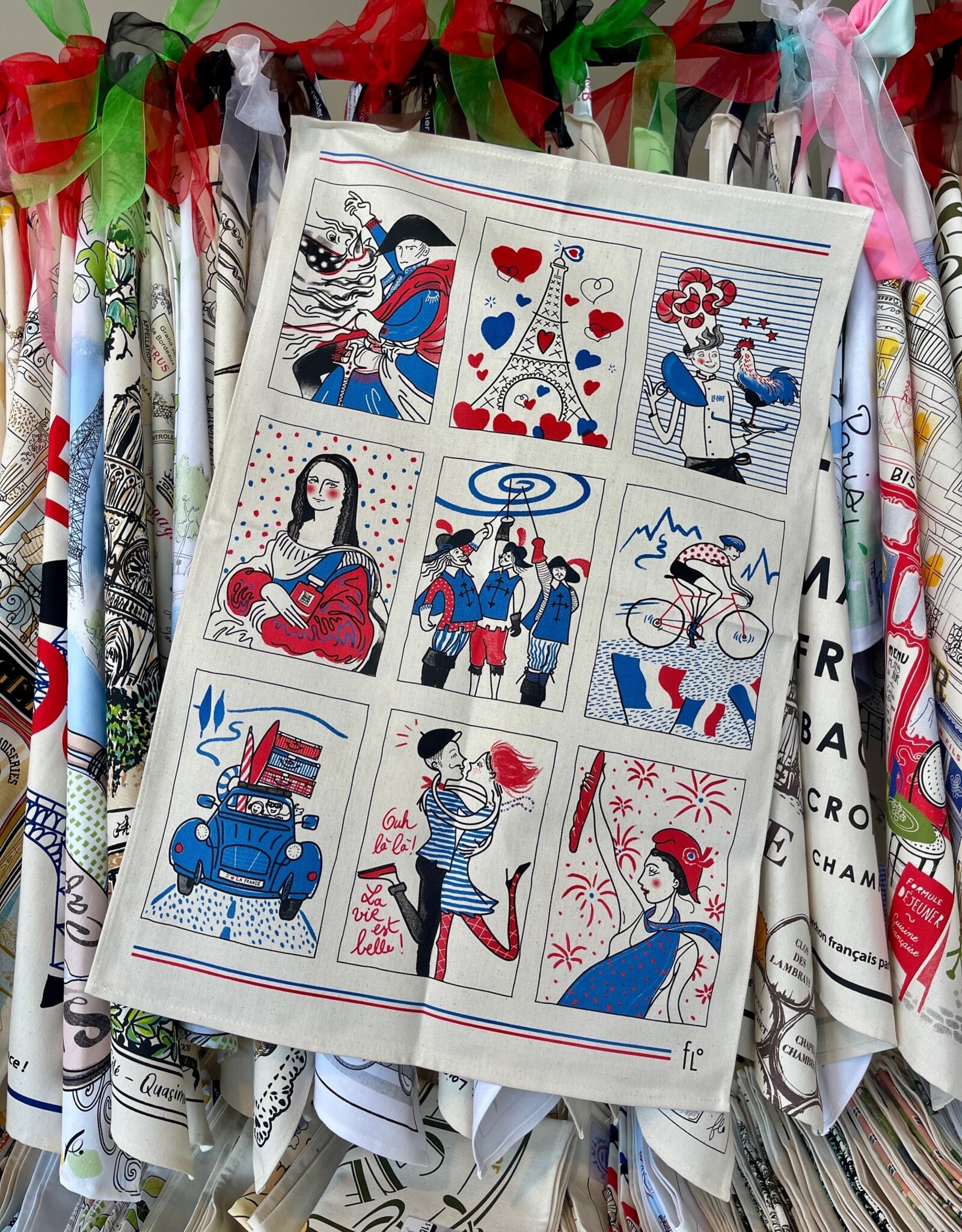 Symbols of France Dish Towel 18.50" x 28"