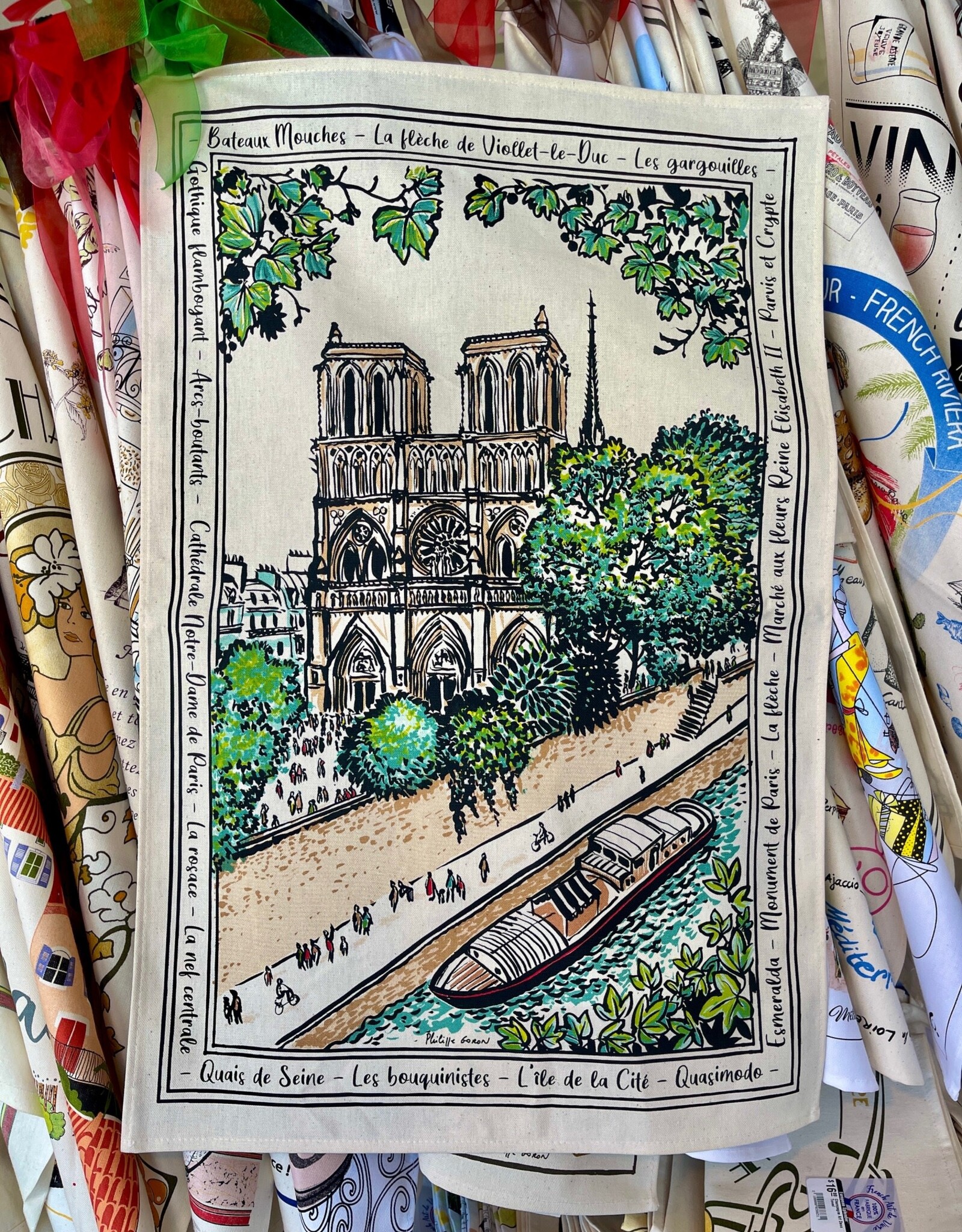 Notre Dame Tea Towel Écru 19" X 28"