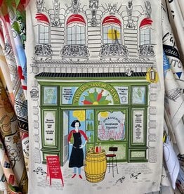 Façade Caviste Tea Towel Écru 18.5 X 28