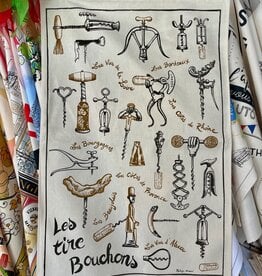 Les Tire-Bouchons Écru Tea Towel - 18.5" x 28" (48 X 72 cm)