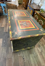 Handpainted Trunk II - Green - Bohemian Birds