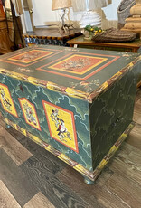 Handpainted Trunk II - Green - Bohemian Birds