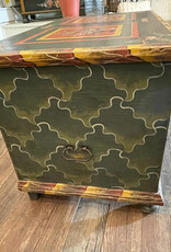 Handpainted Trunk II - Green - Bohemian Birds