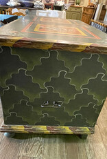 Handpainted Trunk II - Green - Bohemian Birds