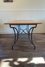 Iron Table With Teak Top - Versailles. 63" Long x 35" Wide x 30" Tall