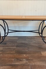 Iron Table With Teak Top - Versailles. 63" Long x 35" Wide x 30" Tall