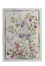 Italian Linen - Gravure Bleu Kitchen Towel 20"x28" Cream