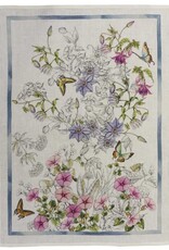 Italian Linen - Gravure Bleu Kitchen Towel 20"x28" Cream