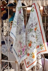 Italian Linen - Gravure Bleu Kitchen Towel 20"x28" Cream