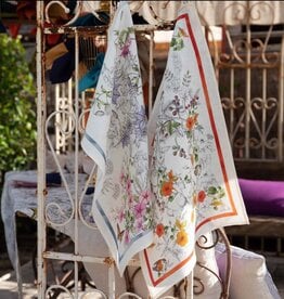 Italian Linen - Gravure Bleu Kitchen Towel 20"x28" Cream