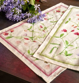 Italian Linen - Petits Pois Pink Kitchen Towel 20"x28" Cream