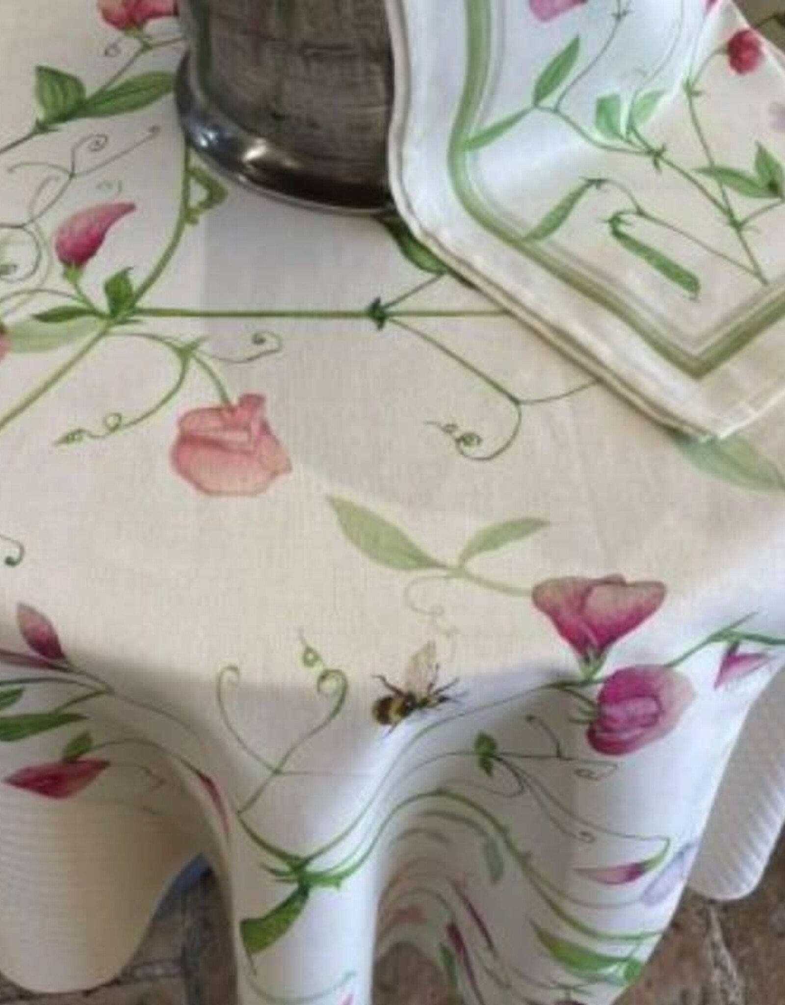 Italian Linen - Petits Pois Table Runner 18"x67" Cream