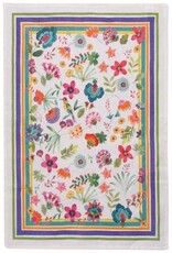 Italian Linen - CAREL GREEN KITCHEN TOWEL 20"x27" CREAM