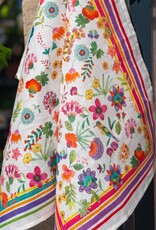 Italian Linen - Carel Red Kitchen Towel 20"x28" Cream