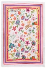 Italian Linen - Carel Red Kitchen Towel 20"x28" Cream