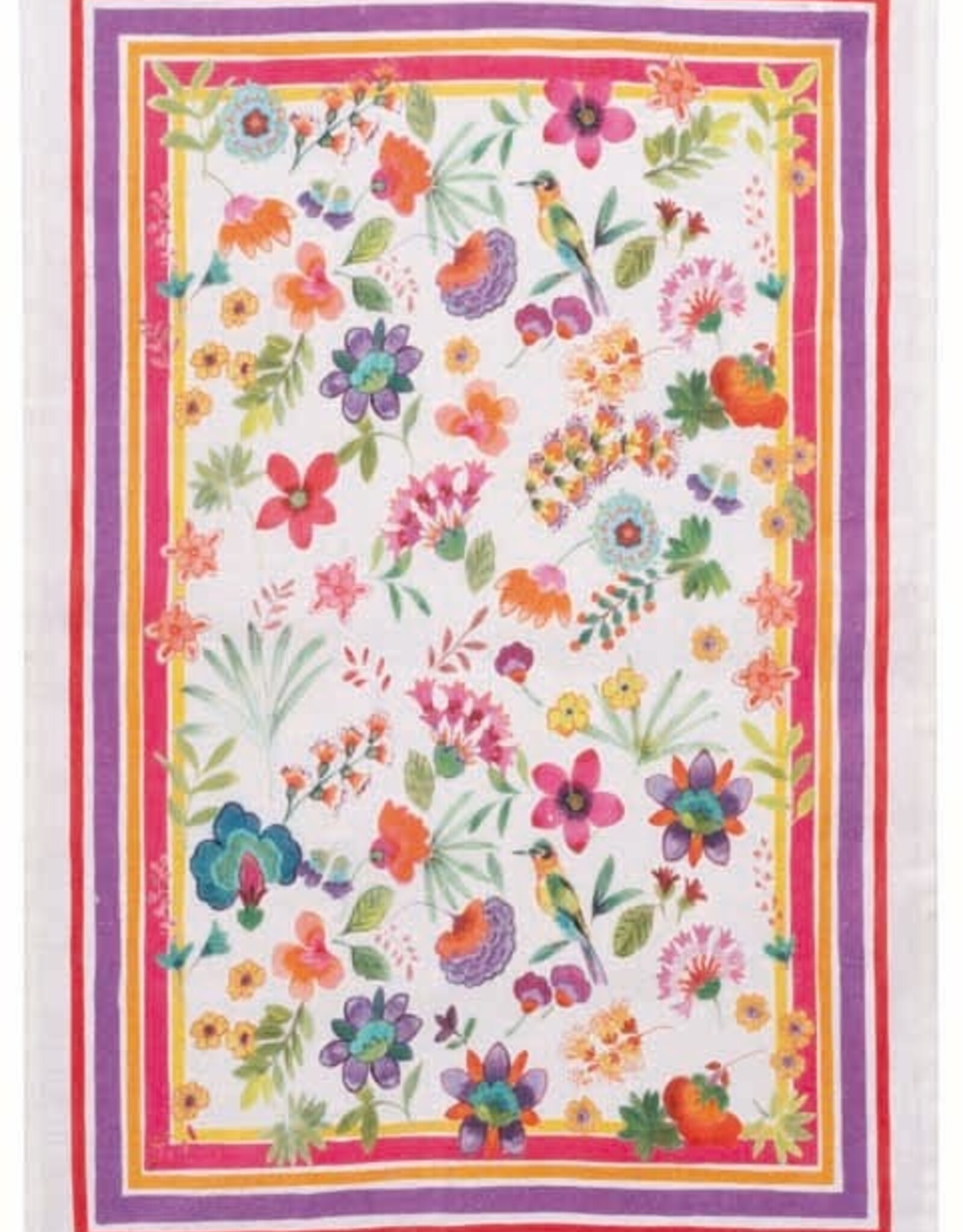 Italian Linen - Carel Red Kitchen Towel 20"x28" Cream