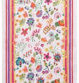 Italian Linen - Carel Red Kitchen Towel 20"x28" Cream