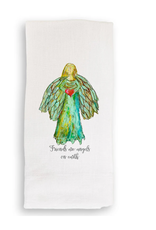 Linen Towel - Colorful Angel with Heart 18" x 24" (100% Linen)