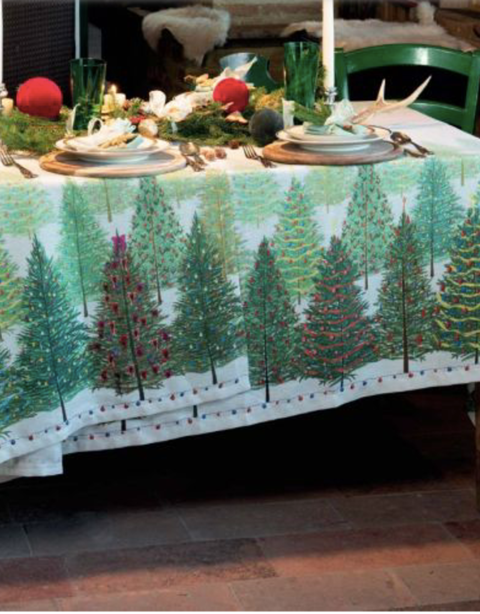 Italian Linen - Fairy Tree Tablecloth 67" x 67" (100% Linen)