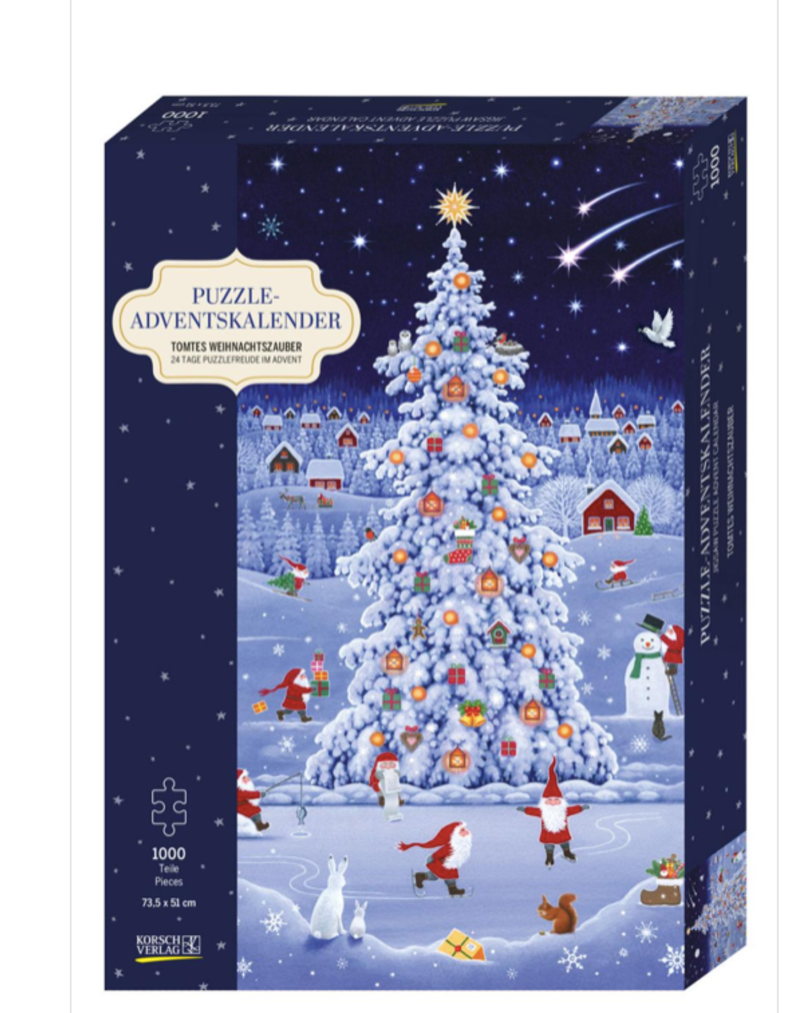 Korsch Advent - Tomte Christmas Magic Jigsaw Puzzle - 12.5"H x 8.5"W x 1.75"D