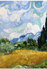A Wheatfield with Cypress (Vincent Van Gogh)  1889 - 6" X 6"