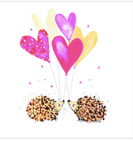 Hedgehog Hearts  (Louise Mulgrew) Greeting Card - 6" x 6"
