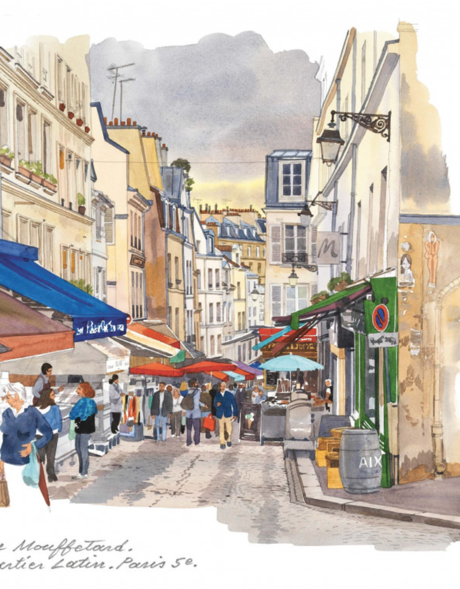 Rue Mouffetard Quartier Latin Paris Greeting Card - 6" x 6"