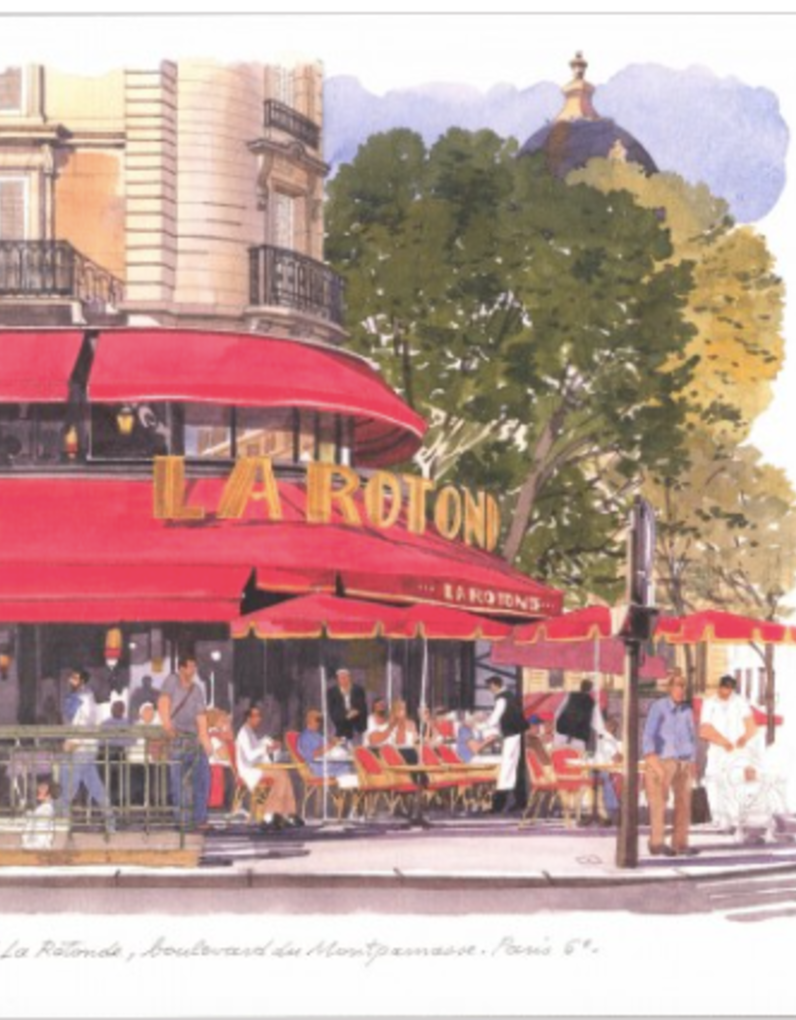 Cafe La Rotonde, Boulevard  du Montparnasse, Paris Greeting Card 6" x 6"