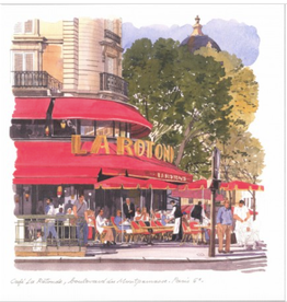 Cafe La Rotonde, Boulevard  du Montparnasse, Paris Greeting Card 6" x 6"
