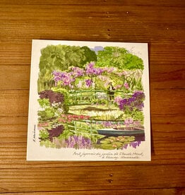 Pont Japonais du Jardin e Claude Monet a Giverny, Normandy Post Card w/Envelope 6" x 6"