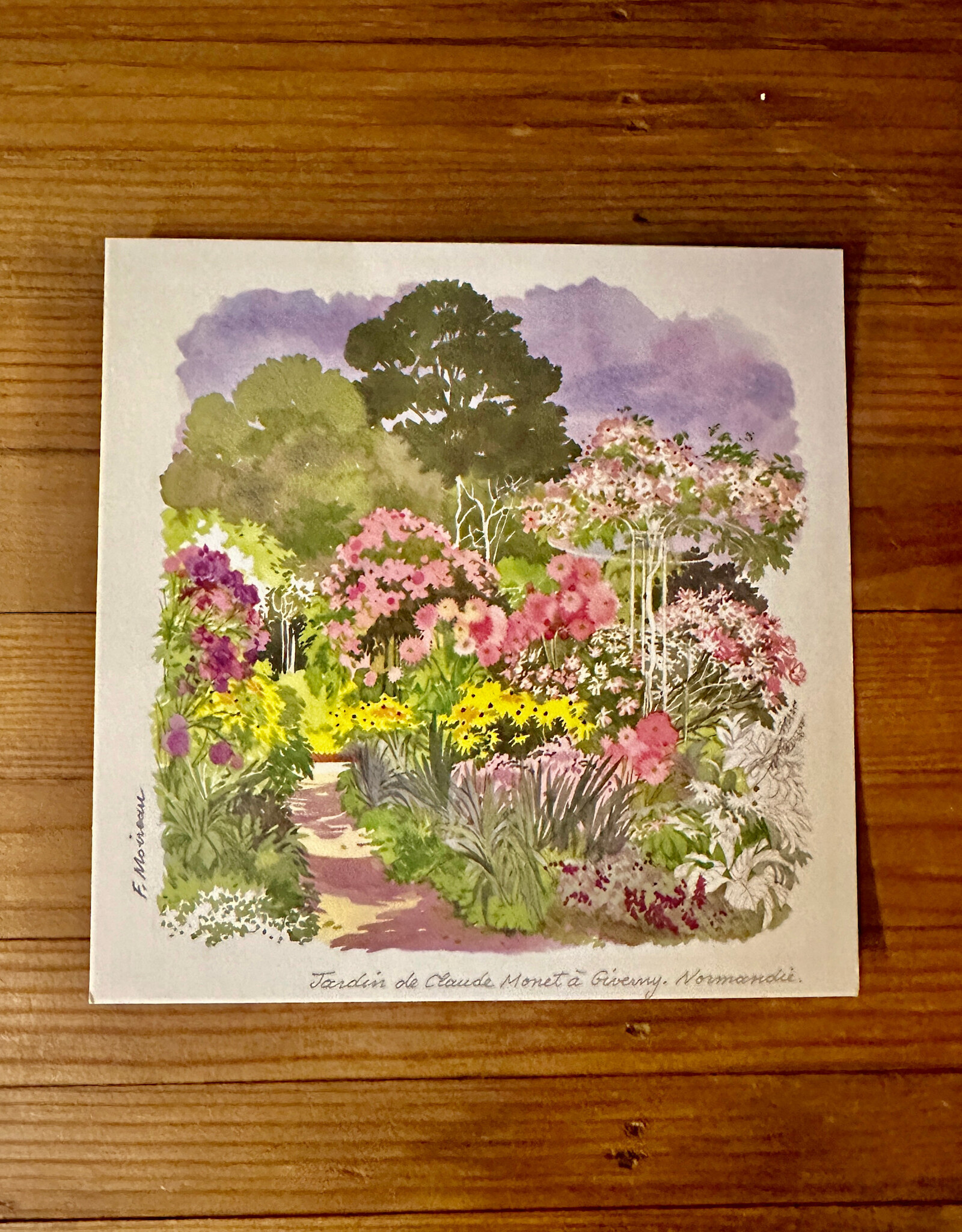 Jardin du Claude Monet a Giverny, Normandie Postcard w/Envelope 6" x 6"