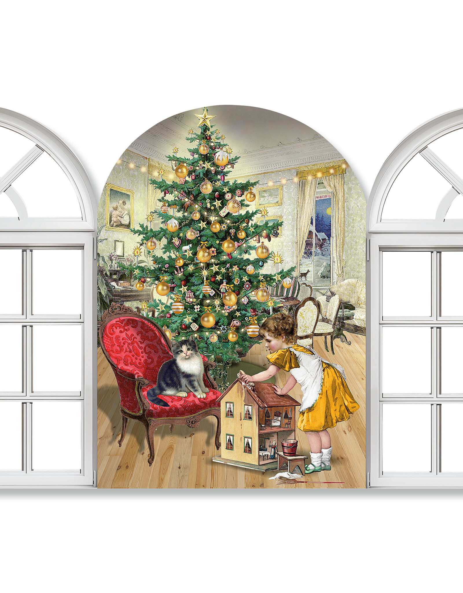 Alison Gardiner 3D Nostalgic Christmas Windows Advent Calendar Card (SET OF 4)