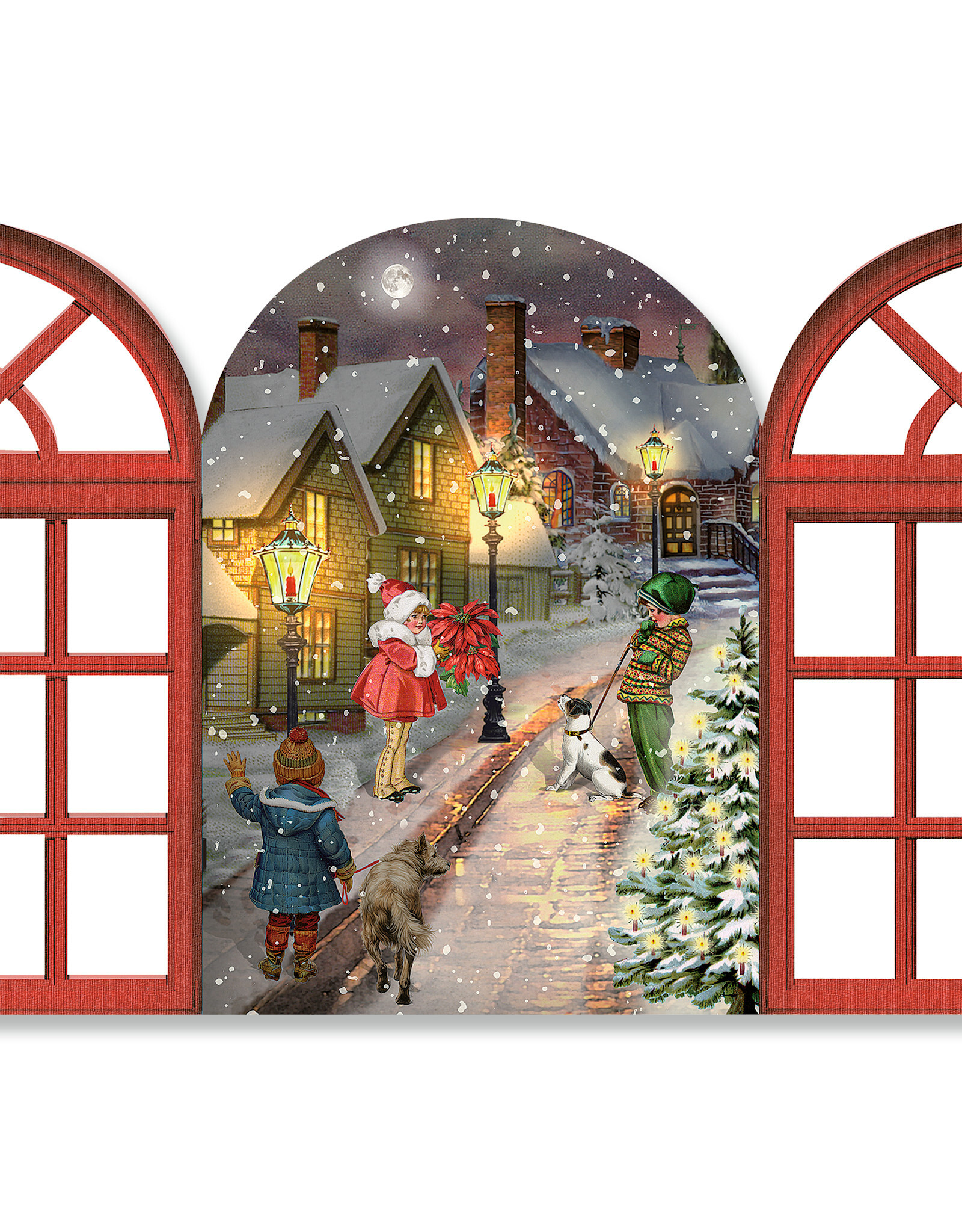 Alison Gardiner 3D Nostalgic Christmas Windows Advent Calendar Card (SET OF 4)