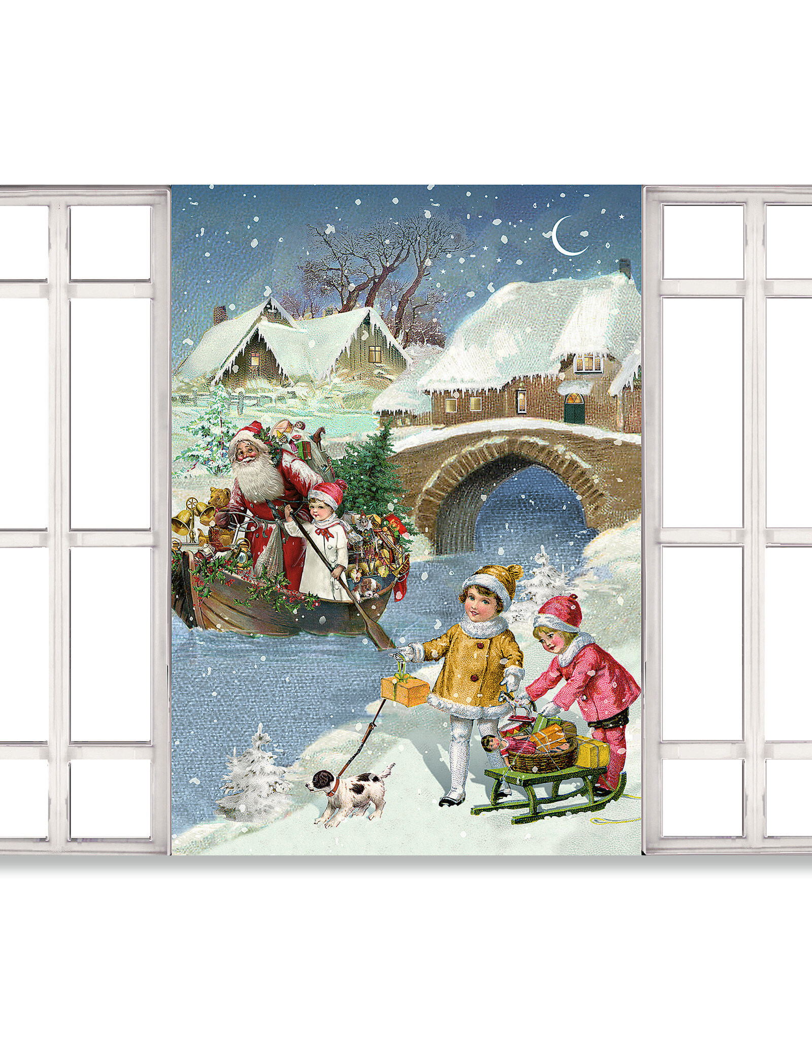 Alison Gardiner 3D Nostalgic Christmas Windows Advent Calendar Card (SET OF 4)