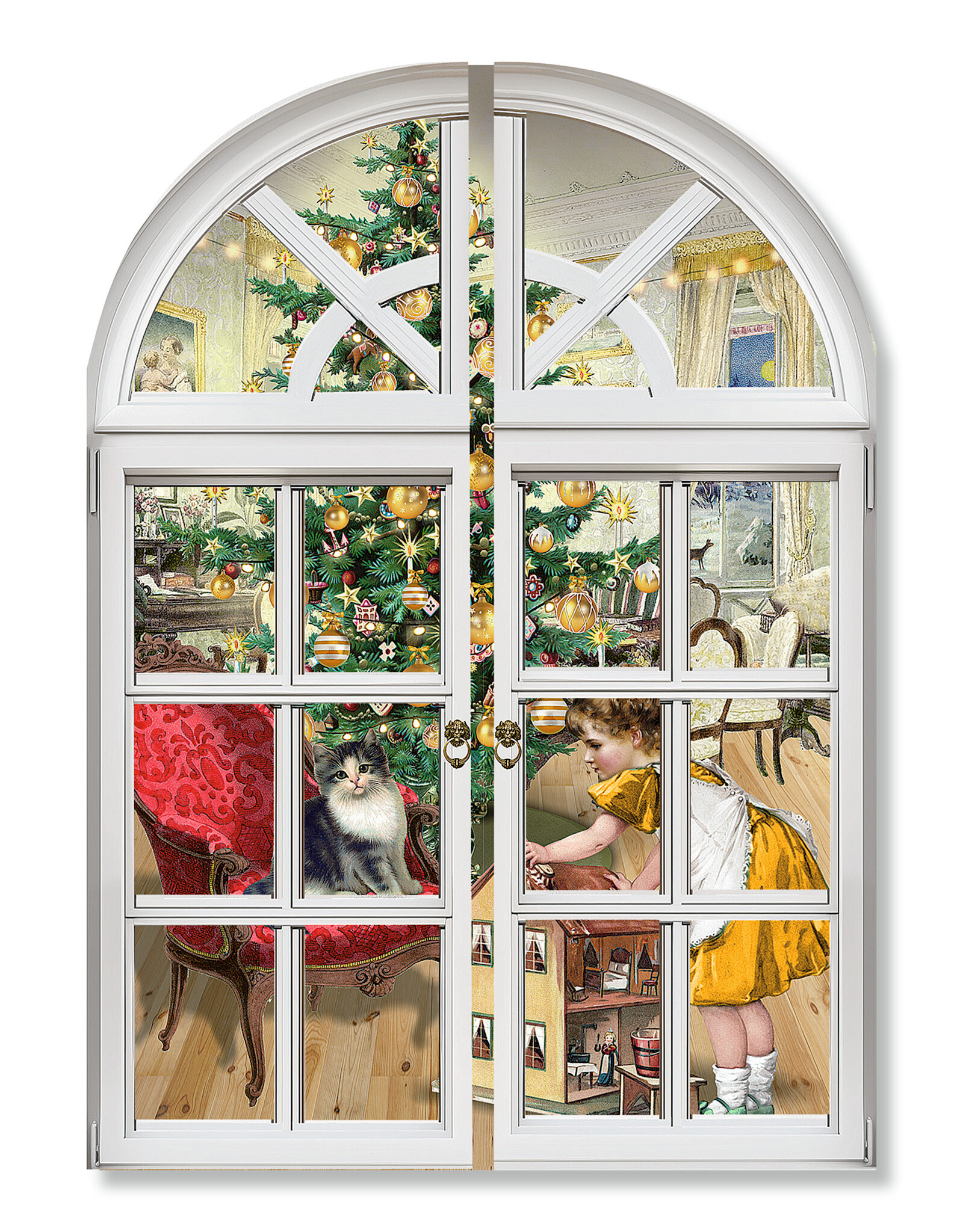 Alison Gardiner 3D Nostalgic Christmas Windows Advent Calendar Card (SET OF 4)