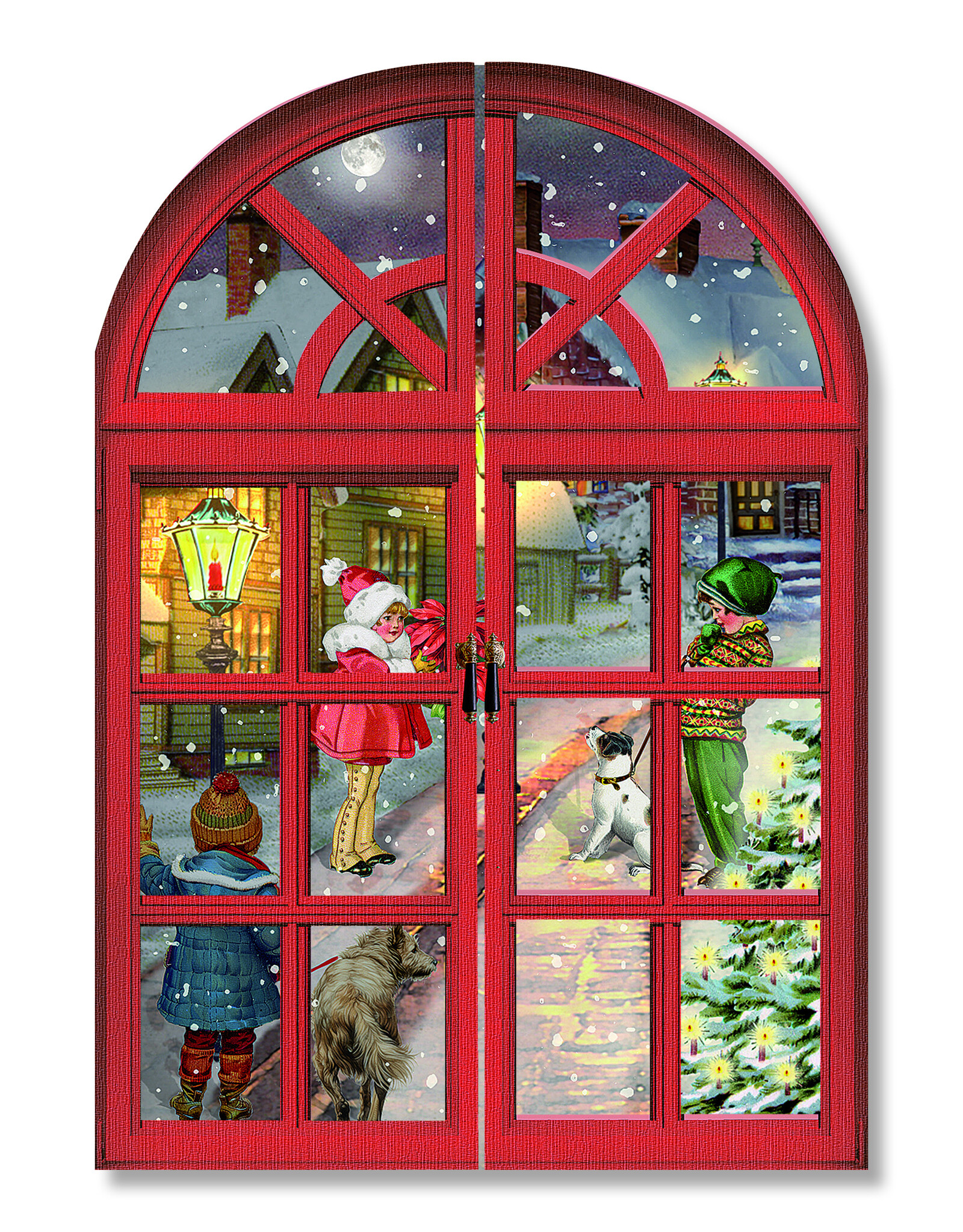Alison Gardiner 3D Nostalgic Christmas Windows Advent Calendar Card (SET OF 4)