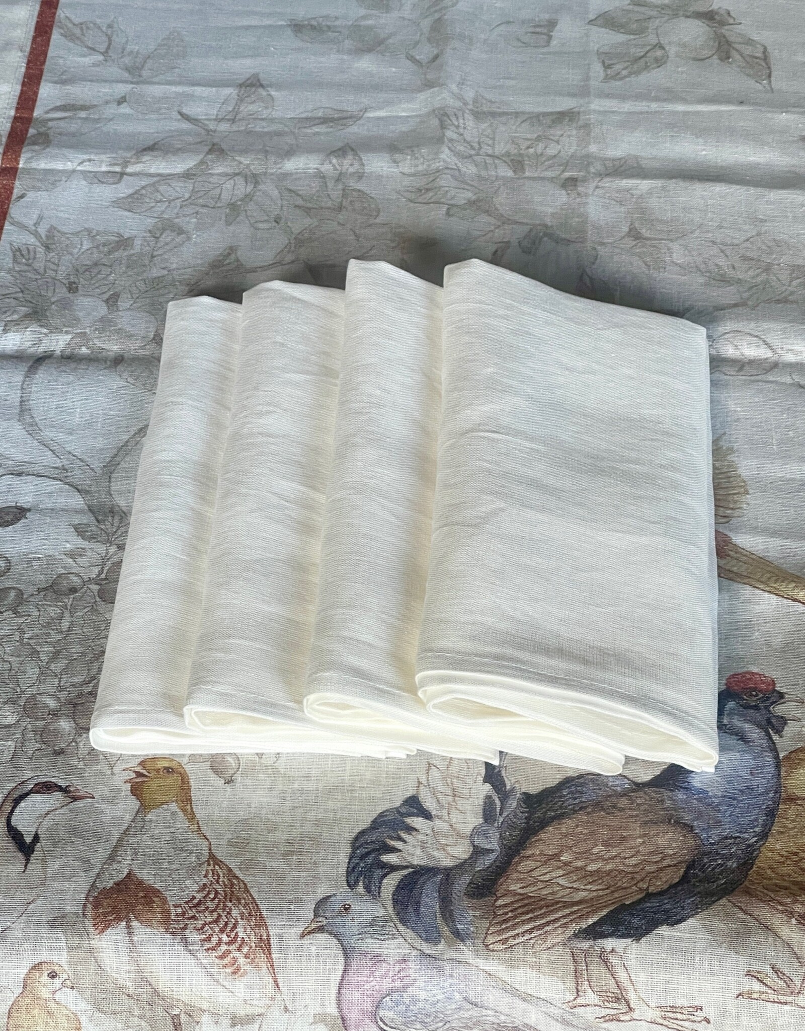 Italian Linen - Tiziano Napkin - Cream - 20" x 20" ( 100% Linen)