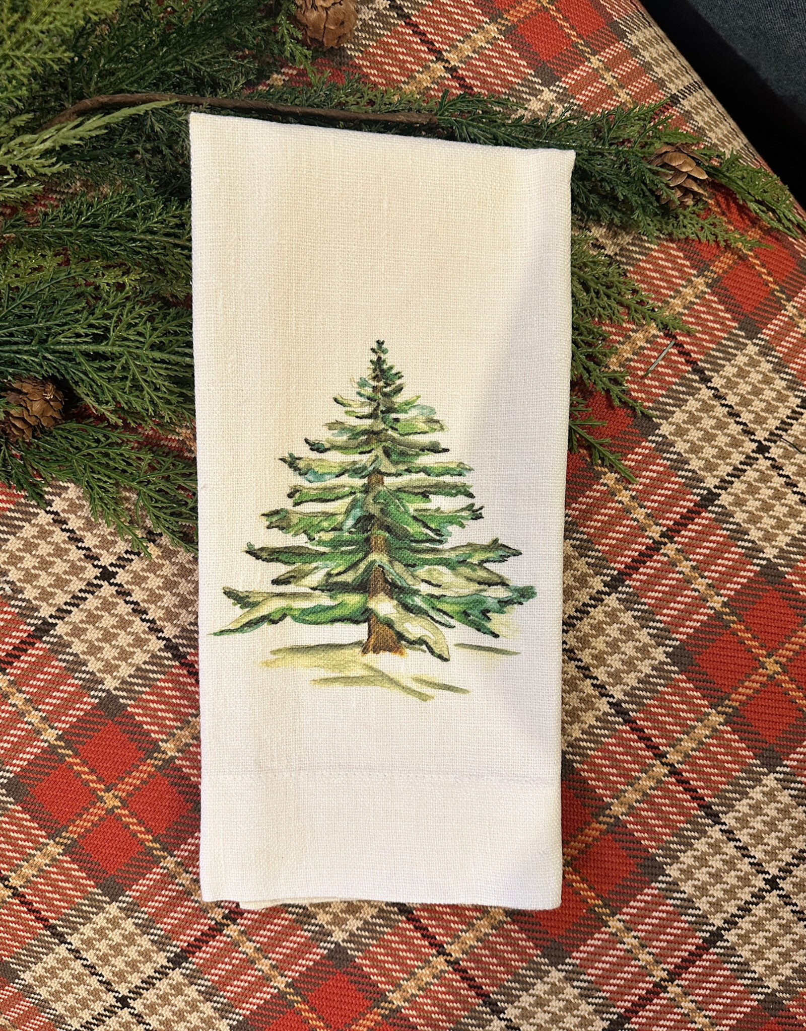 Linen Towel - A Wintery Tree 18" x 24" (100% Linen)