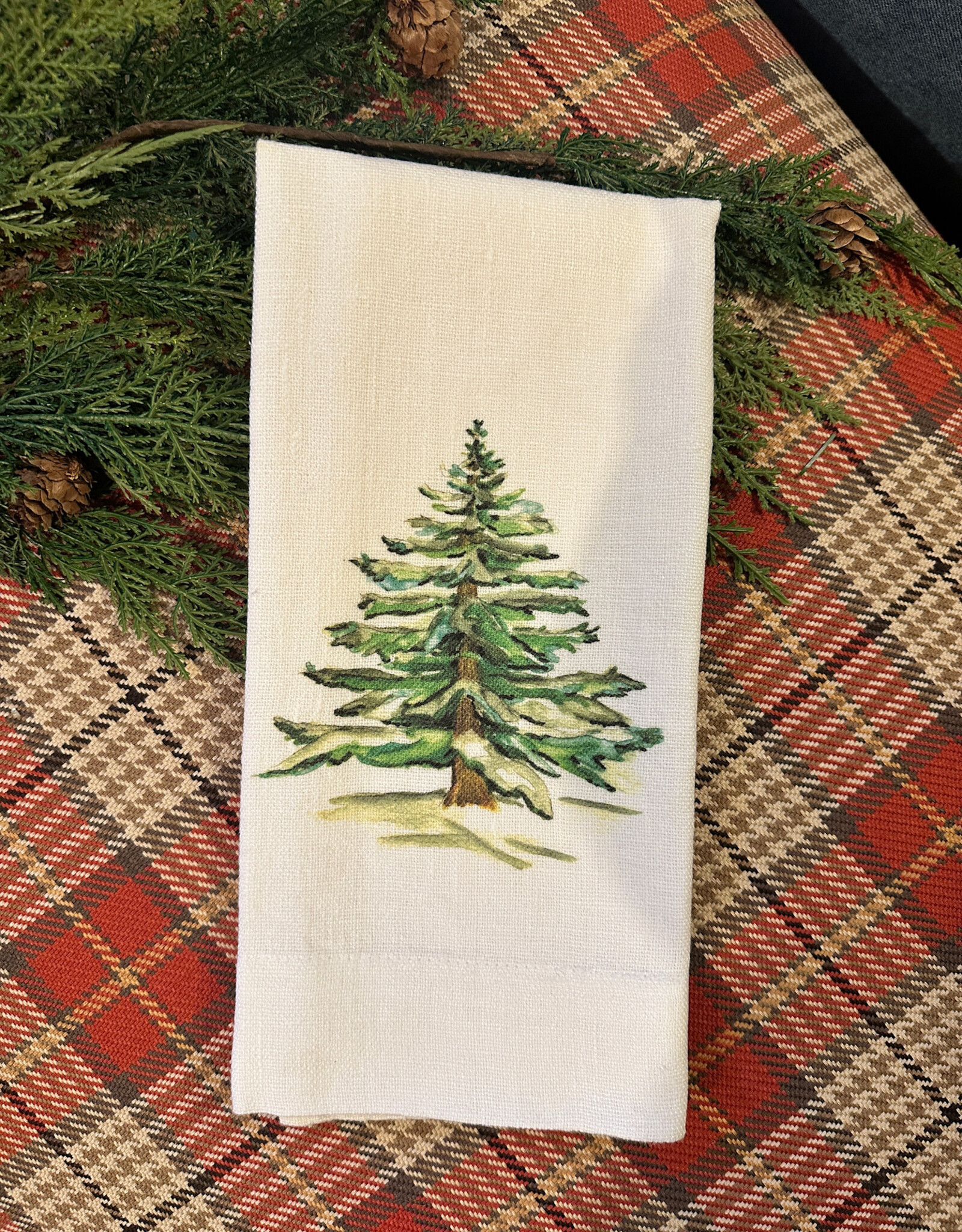 Linen Towel - A Wintery Tree 18" x 24" (100% Linen)