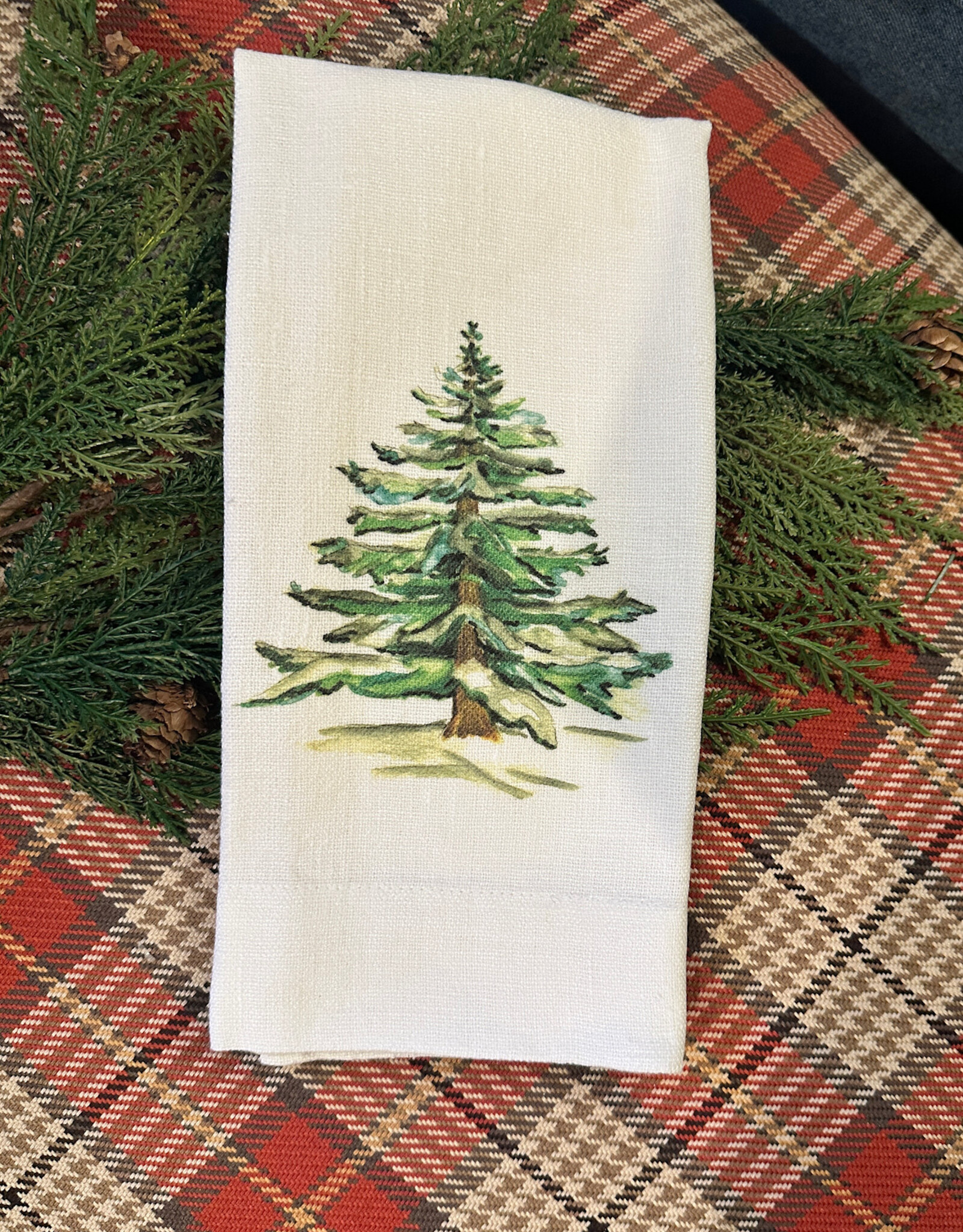 Linen Towel - A Wintery Tree 18" x 24" (100% Linen)