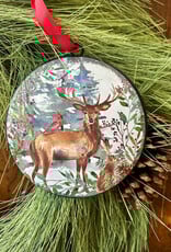 Rustic Deer (Buck) Disc Ornament  6"x 6.5"
