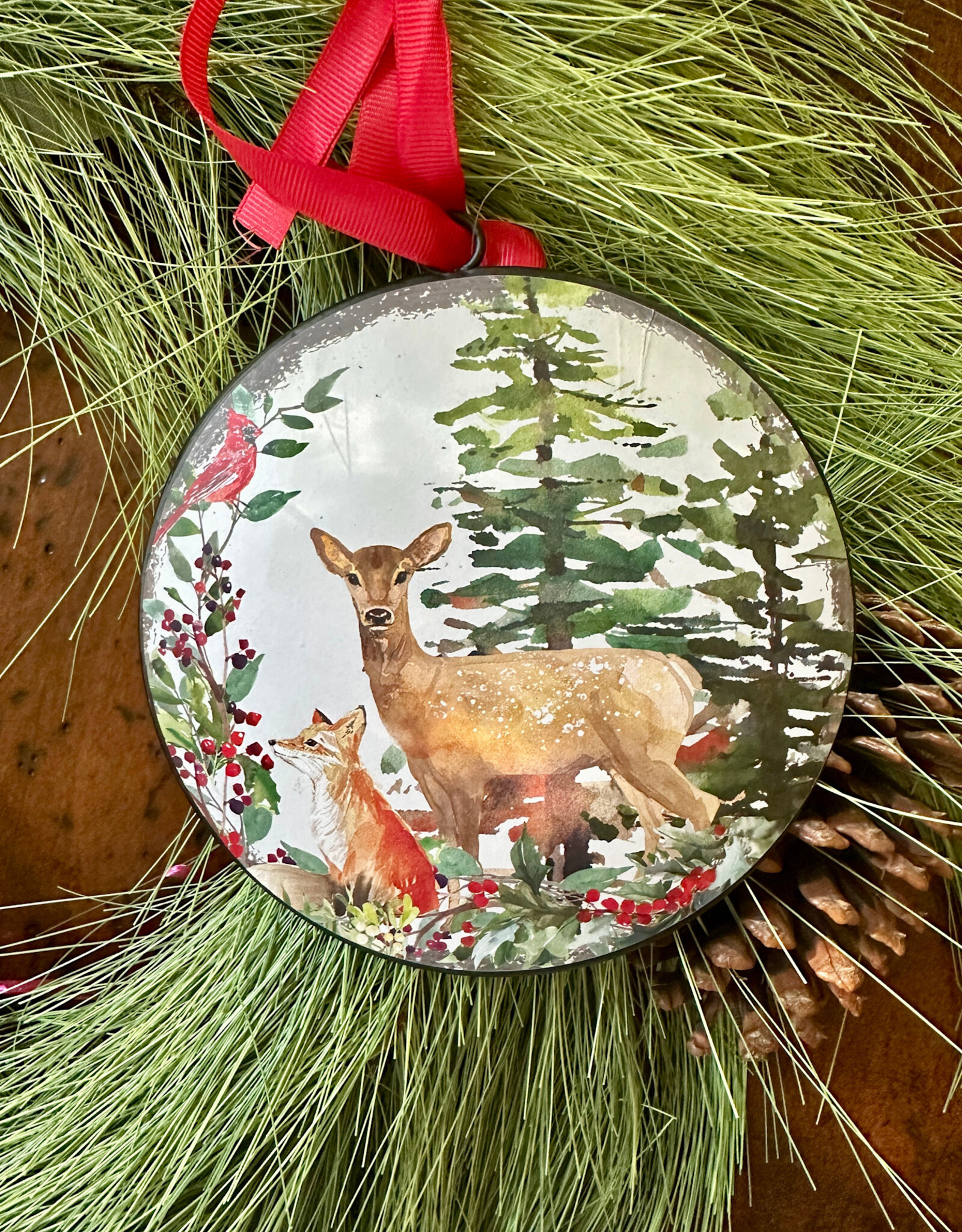 sullivans Rustic  Deer Ornament 6" x 6.5"