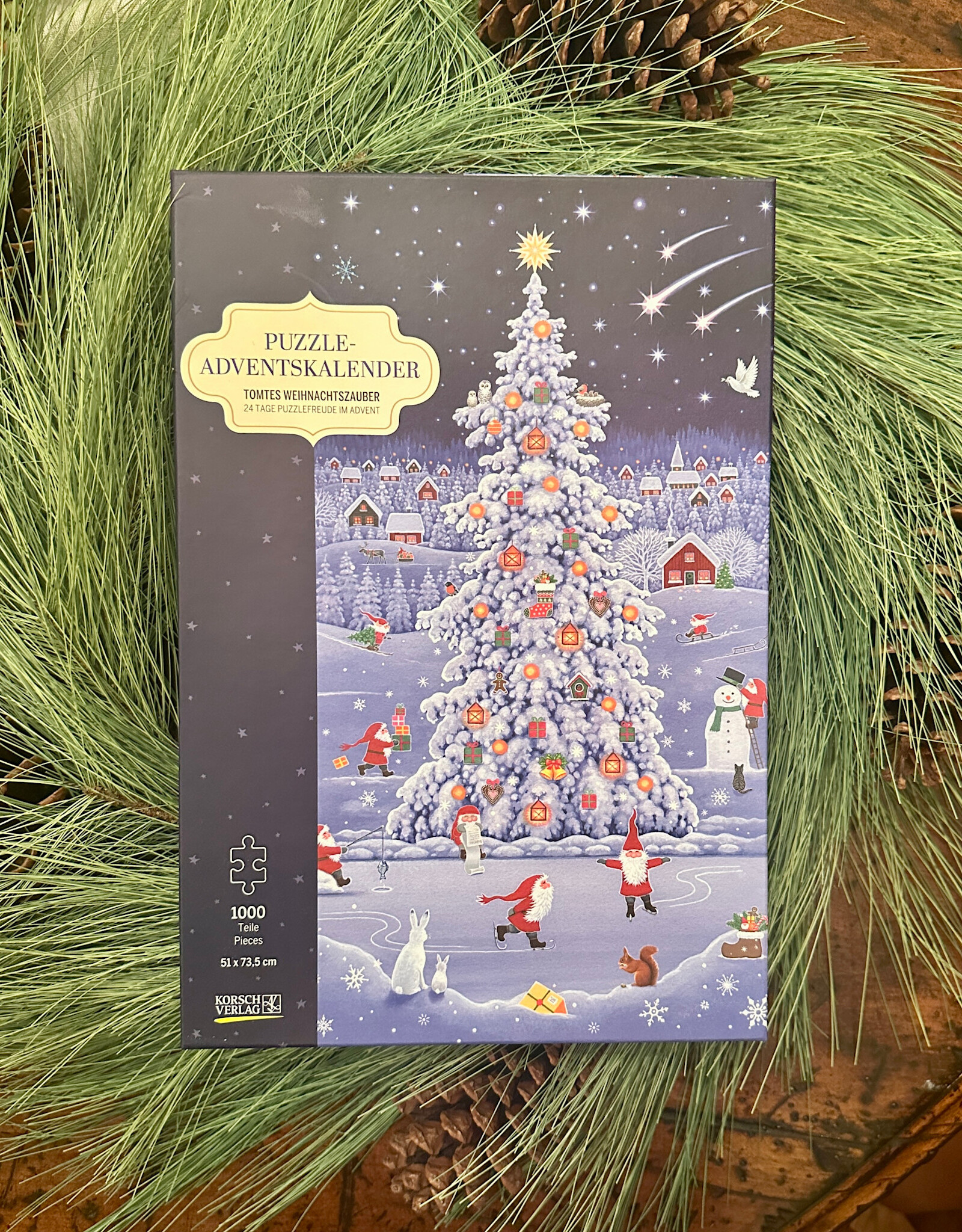 Korsch Advent - Tomte Christmas Magic Jigsaw Puzzle - 12.5"H x 8.5"W x 1.75"D