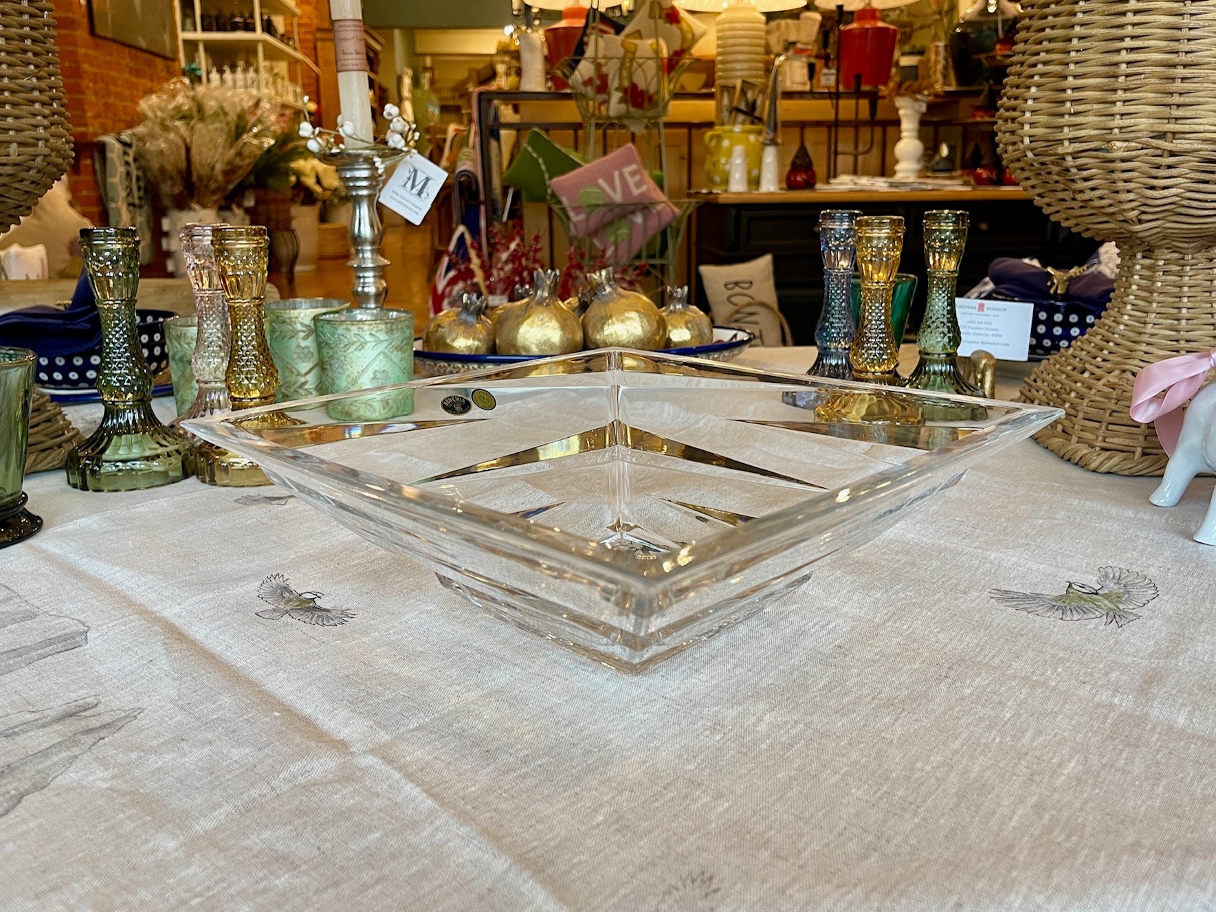 Bohemia Crystal Bowl - Sculpted. Contemporary Square Crystal Bowl