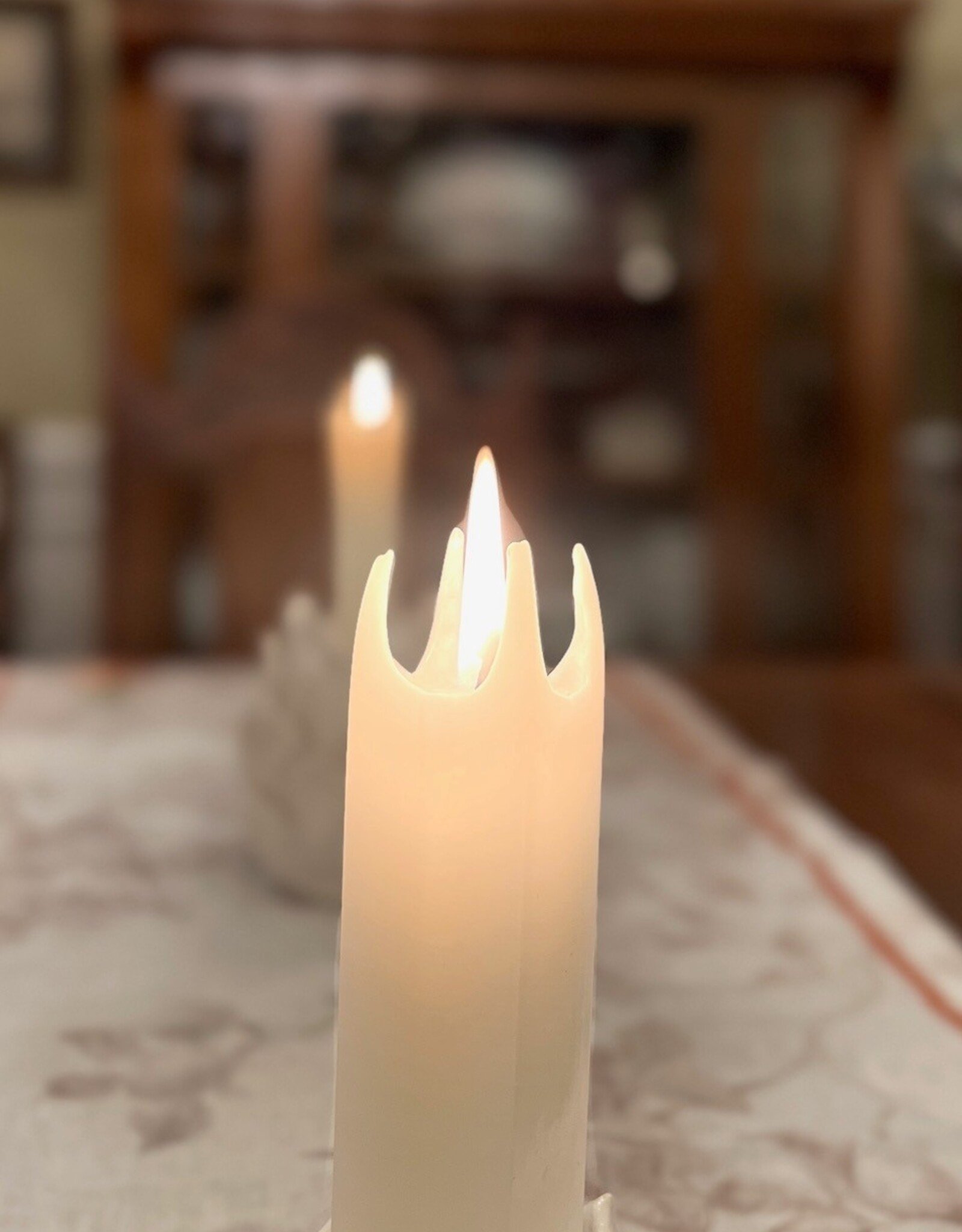 Square Candle  8 Inch (Box of 8)  Linen White