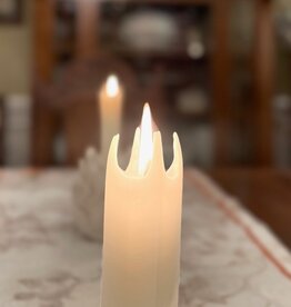 Square Candle  8 Inch (Box of 8)  Linen White