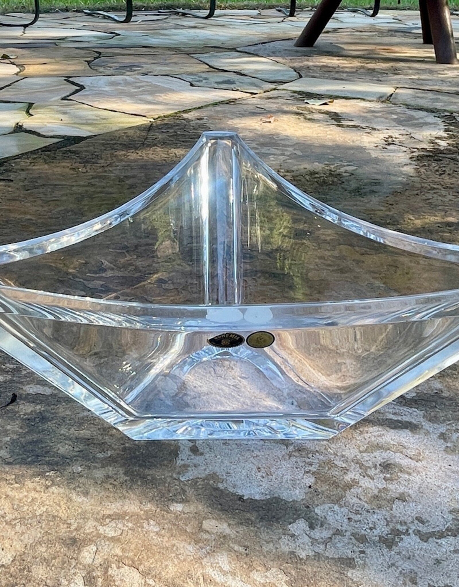Bohemia Crystal - 13" Triangular Bowl - Uncut