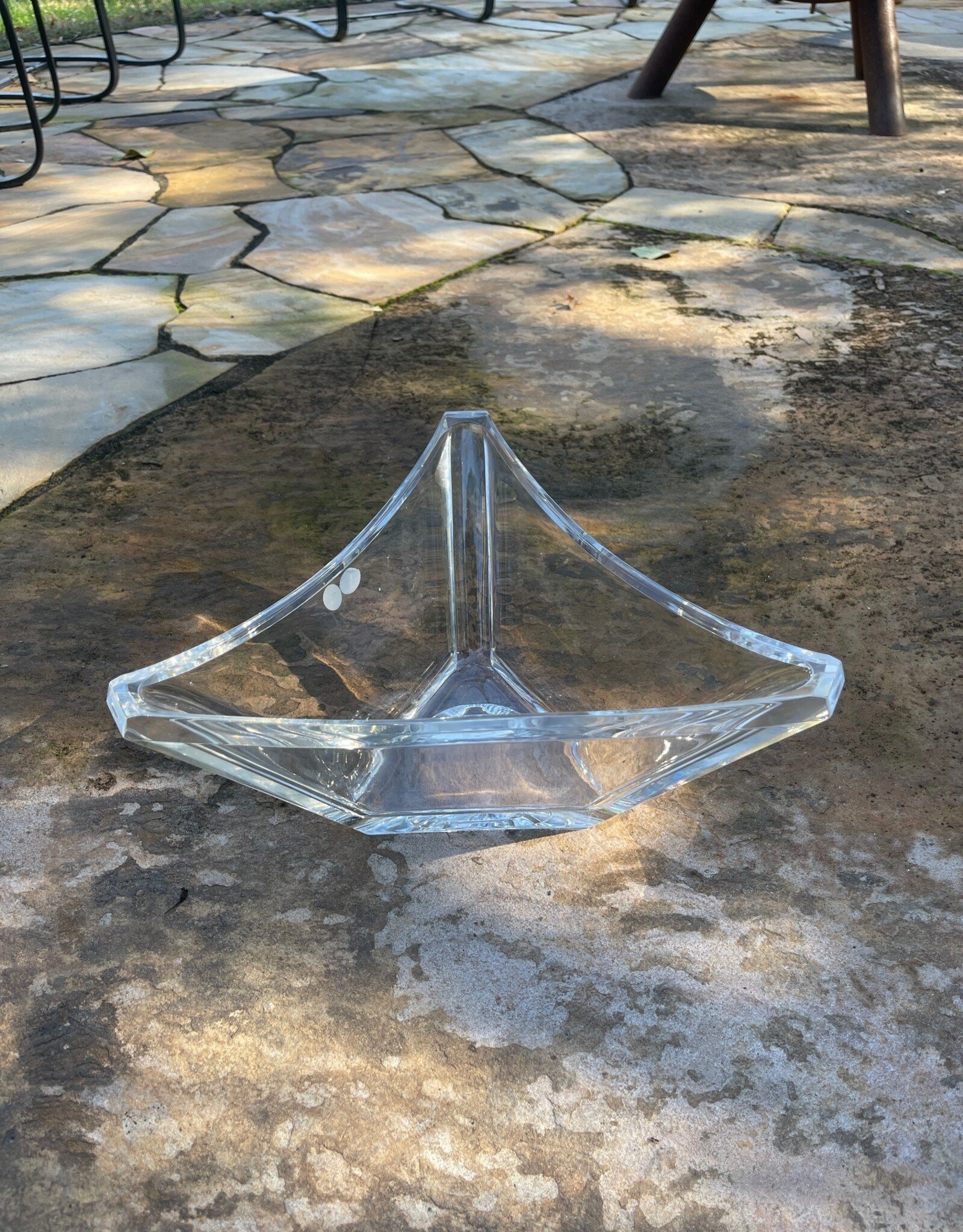 Bohemia Crystal - 13" Triangular Bowl - Uncut